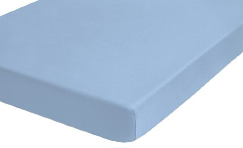 biberna 0077641 Spannbetttuch Topper Jersey-Elastic (Topperhöhe 8-12 cm) 1x 180x200 cm - 200x220 cm individuell blau