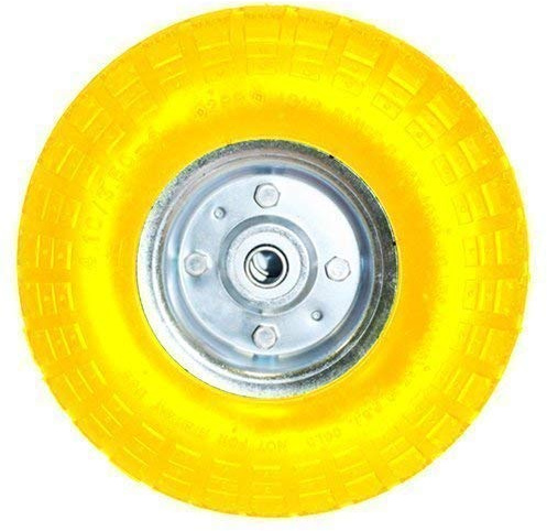 10 YELLOW SACK TRUCK TROLLEY SOLID RUBBER REPLACEMENT WHEEL TYRE STEEL RIM HAND