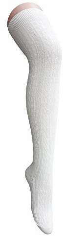 Century Star Thigh High Socks Long White Knee High Socks for Women Casual Athlete Over Knee Stocking A 1 Pair Pure White One Size