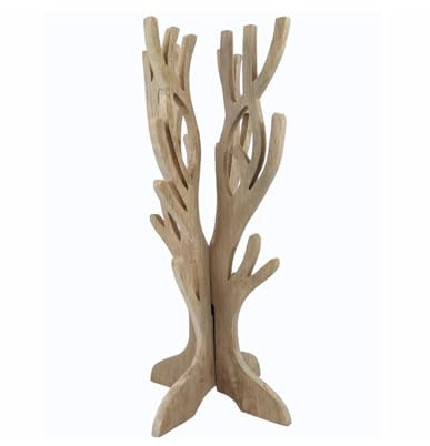 Arbre à Bijoux pour colliers, bracelets, montres - bois massif brut