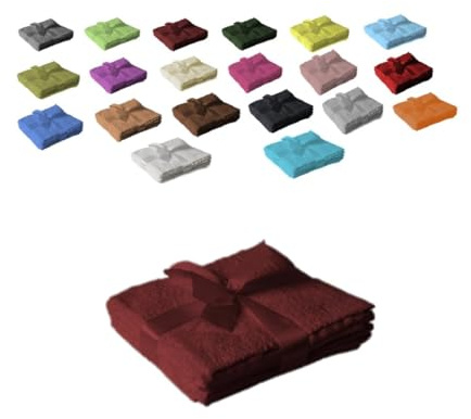 EXKLUSIV HEIMTEXTIL Seiftuch 4er Set 30 x 30 cm Bordeaux