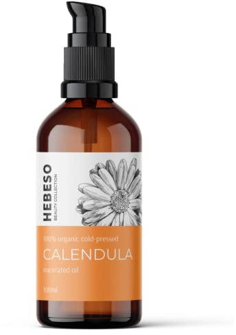 Calendulaöl 100% Rein & Natürlich Kaltgepresst 100ml - Ringelblumenöl heilende Wirkung - Gesicht - Haare - Perfekt für raue Haut - reduziert Rötungen und Risse - Empfohlen für Pflege von Kleinkindern