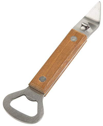 Smart Cook Bottle Opener Can Punch Opener - Dual-sided Manual Stainless Steel Can Opener With Riveted Wood Handle, Set Of 2 Units