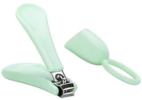 Clyhon Baby Nagelschere Nagelknipser für Baby/Kinder, Nagelpflege, breiter und ergonomischer Griff, speziell für Neugeborene, sicher und bequem (Zufällige rosa und grüne Haare)