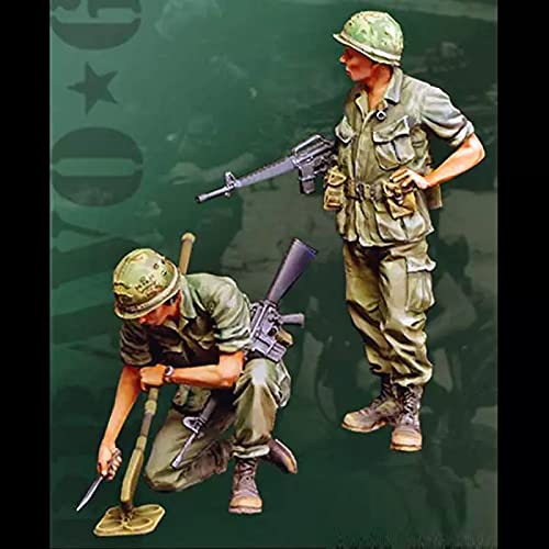 Risjc 1:35 Vietnamkrieg US Army Reconnaissance Team Resin Soldier Model (2 Personen) unbemalt und zerlegt Miniaturmodellbausatz/R54988