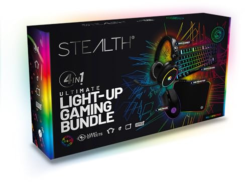 STEALTH 4-in-1 Light-Up Gaming Bundle For Console & PC, Including Keyboard, Mouse, Headset with Mic and Mousemat