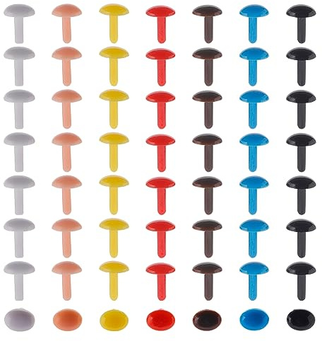 GORGECRAFT 112 Pieza de Narices de Seguridad de Plástico Mate 7 Colores Ojos Y Nariz de Seguridad Amigurumi Tornillo para Manualidades Nariz de Perro Suministros para Hacer Muñecas para Animales