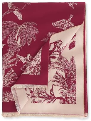 LumiSyne Calda Invernale Sciarpa Scialle In Cashmere Per Donna Motivo Di Foresta Pluviale Stile Artistico Elegante Reversibile Pashmina Con Nappa Grande Lungo Sciarpe Morbida Calda Wrap Stole