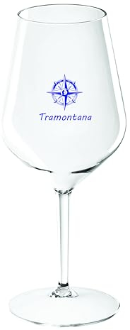R.G.Service Set 8 Calici infrangibili in Tritan per barca con la rosa dei venti - Naviga con stile! Ogni ospite avrà il suo bicchiere - Un Vento diverso per Ogni Calice - (Trasparente)
