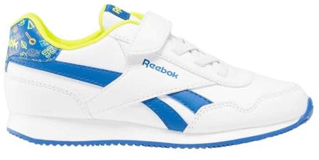 Reebok Royal CL Jog 3.0 1V Sneaker, White/VECTORBLUE/ACIDYELLOW, 32 EU