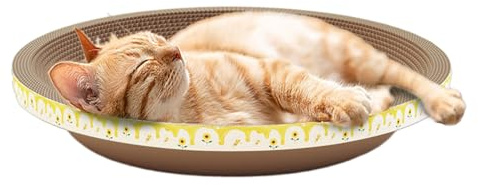 Tapis À Gratter pour Chat, Lit À Gratter pour Chat, Grattoir à Chat en Carton, Griffoir pour Chat Carton, Planche à Gratter pour Chat, Grattoir À Chat Ovale Haute Densité pour Griffoi Et Meubles, S