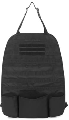 CGEAMDY Taktischer Organizer Für Den Rücksitz Im Auto, Auto-Organizer Rückenlehnenprotektor Kantenverstärkt, Organizer Für Den Autositz Mit Verstellbaren Schultergurten