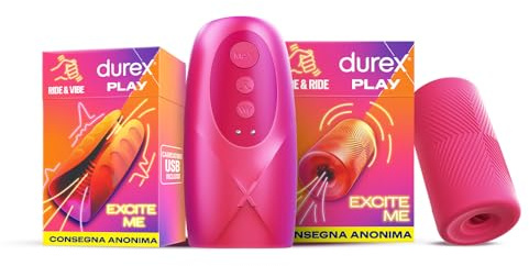 Durex Masturbatore Maschile, Sex Toy Waterproof per Uomini Morbido con Nervature + Durex Masturbatore Vibrante, Sex Toy per Uomini per Sensazioni Intense