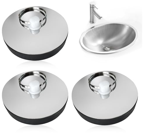 3 Stück Abflussstopfen, Gummi Stöpsel Waschbecken Badewannenstöpsel Stöpsel für Spülbecken, Ø42-46mm Küchenspüle Waschbeckenstopfen Küche Stöpsel für Badewanne