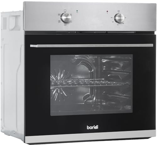 Steel 60cm Integrated Fan Assisted Electric Oven 55L Wall Mounted Built-In Grill