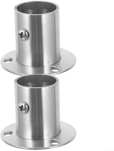 SMZhomeone 2 Pezzi Armadio Flangia Asta Boccola Armadio Asta Fine Supporto Tenda Doccia Supporto In Acciaio Inox 28 Mm/32 Mm Armadio Tubo Supporto(28mm)