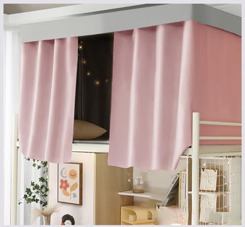 Rideau Occultant de Lit Superposé Baldaquin Ciel de Lit Epais Rideau de Lit Mezzanine Anti-Poussière Anti-Insectes pour Dortoir d'Étudiants Tente de Lit Cabane Surélevé/Mi-hauteur Couvre-lits 1.35*2M