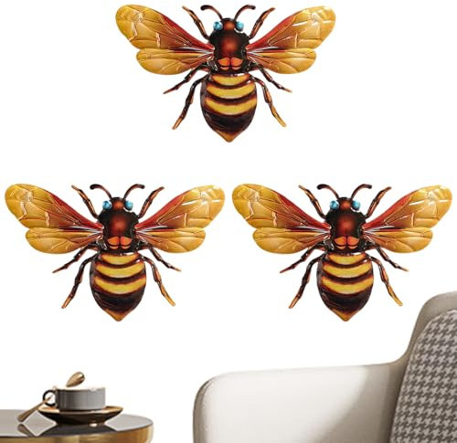 Wall Art | Home Decoration Triple Yellow Sculptures for Indoor Use, Rustproof and Weather Resistant for Patio, Entrance Door,