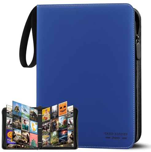 Trading Card Album with Zip,30 Pages Card Collection Binder Holds Up to 540 Cards,9 Pocket Card Book Card Folder for MTG,TCG,Football,Sports Cards(Dark Blue)