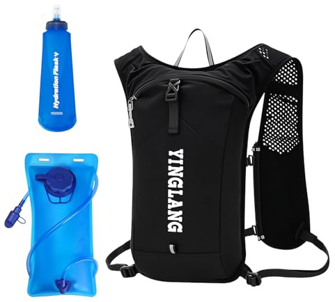Gilet d'hydratation de Course à Pied pour Femmes et Hommes, Gilet Hydratation Running, Sac Hydratation Running + Poche Hydratation 2L + Gourde Souple 500 ML, Sac à Dos réglable pour Course