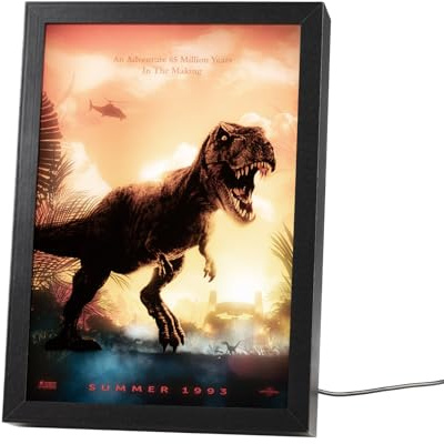 Grupo Erik Bild Jurassic Park Lampe LED Licht Deko Rahmen mit Bild und Licht - Stimmungslicht Schreibtisch - Nachttischlampe Kinder und Erwachsene Zubehör - Offizieller Jurassic World Merch