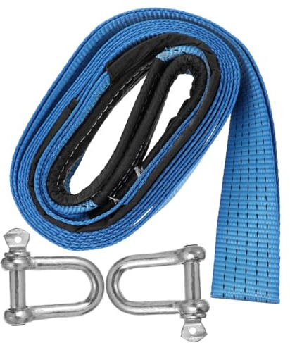 Gatuida Cinta de Remolque para Vehículo Metros Toneladas con Gancho Resistente de Nylon Grueso y Banda Reflectante para Emergencias Nocturnas Color Aleatorio Color Aleatorio