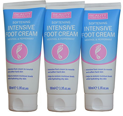 THREE PACKS of Beauty Formulas Intensive Foot Cream 100ml