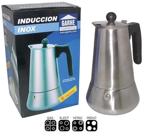 Cafetera de inducción inoxidable 6 tazas de Garhe