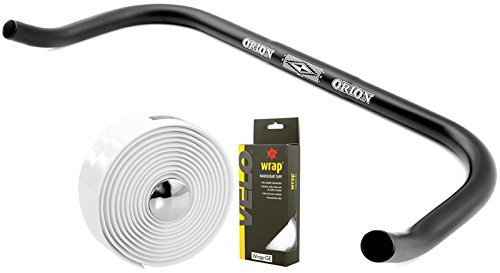 Permanent cykel bullhorn Fixie Singlespeed styre 440 mm med styrband vit