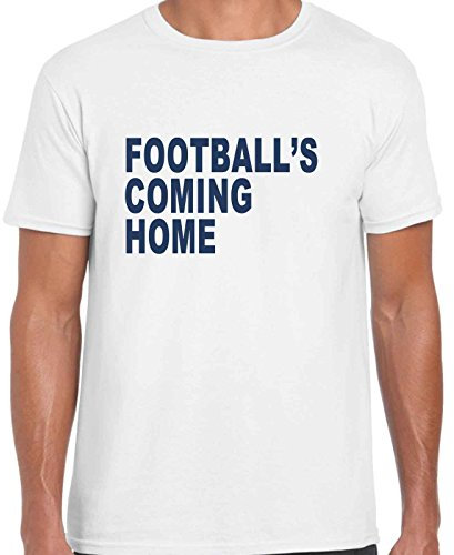 Football's Coming Home Mens T Shirt - World Cup 2018 England - Small White