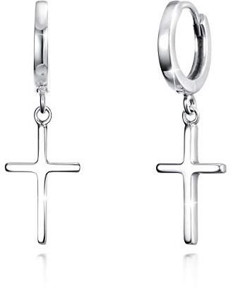SIMPLGIRL Boucles d'oreilles croix Boucles d'oreilles créoles en forme filles garçons hommes de croix 14 carats