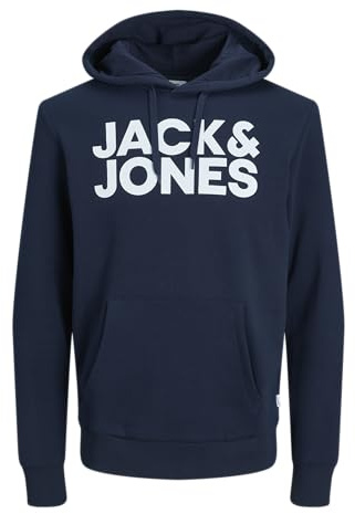 JACK & JONES Jjecorp Logo Sweat Hood Capucha, Navy Blue Detail 3, XXL para Hombre