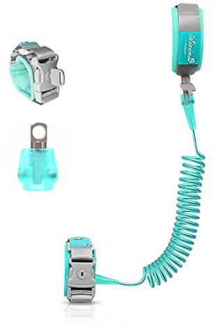 SONARIN Kinder Anti-Verloren Handgelenk Gürtel,360° Drehung Baby Anti-Verloren Gürtel Kleinkind Sicherheit Handschlaufe Sicherheitsleine mit Elastisches Drahtseil & Schloss 2.5M(Grün)