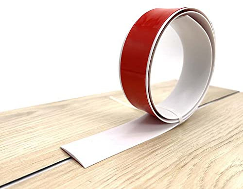 Self Adhesive Floor& Door Flooring Threshold Transition Strip,2M Laminate PVC Flat Door Threshold Strip 4cm Width Floor Edging Trim Strip for Tile Wood Joins Gap (White/2M)