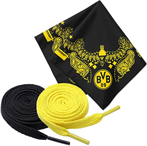 King of Trade BVB Bandana Halstuch Tuch + 2 Paar Fan-Schnürsenkel