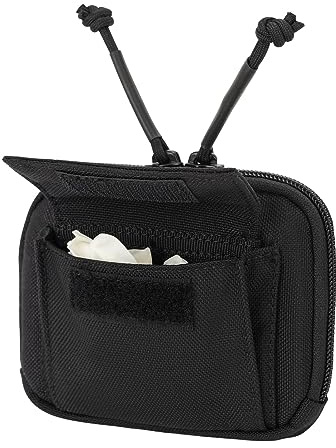 Dotacty Duty Belt Gloves Pouch Latex Disposable Glove Holder Carrier Double Pockets Police Law Enforcement Officer Security Firefighter EMS EMT Paramedic First Responders Nylon Bag Zipper Closure