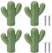 4Pcs Poignée en Céramique Boutons de Meuble Cactus pour Tiroir, Chambre d'Enfant, Armoires, Bibliothèque (Vert)