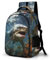 Wilder Hai 3D-Effekt Rucksack Backpack Schulrucksack Schulranzen Schultasche Sportrucksack Kindergarten Leichter Kleinkinderrucksack