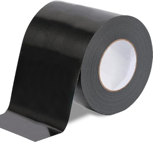 Rusoz Pansartejp svart 20 m x 75 mm tygtejp vattentät för inomhus- och utomhusbruk, gaffer-tejp reparationstejp rivbar för rör, mattor, tätning