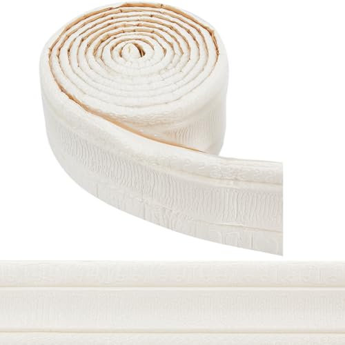 CRASPIRE Papel Pintado Autoadhesivo de 88 x 3.14.3in Moldura de Borde Despegar Y Pegar Borde de Espuma Flexible Pegatinas de Zócalo Blancas Adhesivo Decorativo (2)D Borde Pared Zócalo Espuma