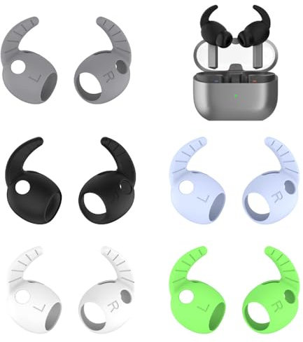 5 pares de fundas de gancho reemplazables adecuadas para Samsung Galaxy Buds 3 Pro, auriculares Bluetooth de silicona, antideslizantes, antiarañazos, accesorios para auriculares