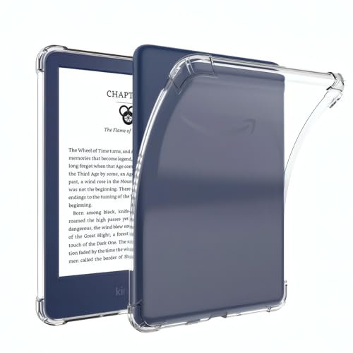 Buoluoioir Kindle transparent fodral för Kindle 11st Generation 2024/2022 (modell C2V2L3) 6 lätt och reptålig silikonbaksida