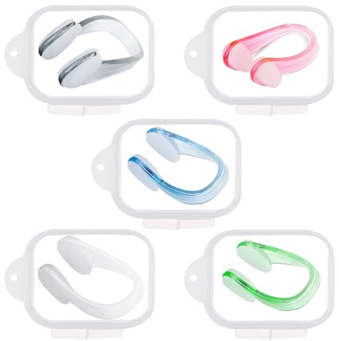 5 PCS Swimming Nose Clips Silicone Nose Plugs Swim Nose Grip Nose Pegs Swimming Nose Protectors For Adult Kids Child Women Men Swimming Water Sports Pool