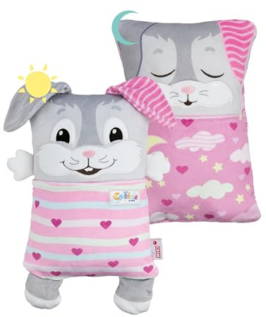 NICI Cosidoo Kuscheltier Hase mit Wendefunktion 30x20cm - grau - Weiches Plüschtier – Für kleine Kuscheltierliebhaber zum Kuscheln & Spielen. Ideal für Zuhause, den Kindergarten oder unterwegs - 62294