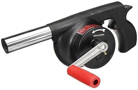 JOUFNING Briquets À Charbon Forge BBQ - Souffleur Portatif d'air De Barbecue, avec Contrôle Manuel De La Vitesse De La Poignée Et Pale De Ventilateur en Métal