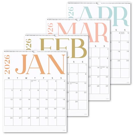 S&O Modern Vertical Wall Calendar from January 2026-June 2027 - Tear-Off Monthly Calendar - 18 Month Academic Wall Planner - Hanging Organizer to Track Anniversaries & Appointments - 13.5x10.5”in