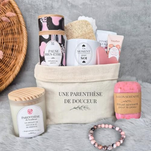 Coffret bien-être pour femme | Kit détente – petite pause | Sac cadeau relaxation | Idée anniversaire pour amie | Coffret détente et relaxation