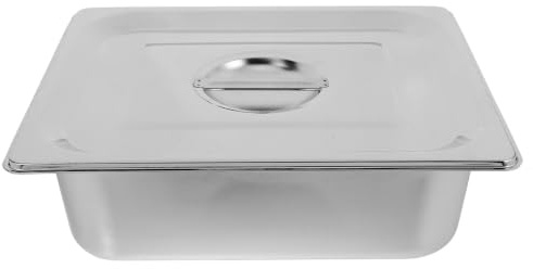 Zerodeko Djup lasagneform, nonstick-ångform med lock | Rektangulär kakform i rostfritt stål för restaurangbufféservering, djupa bakformar för ugn, 30x25x10 cm