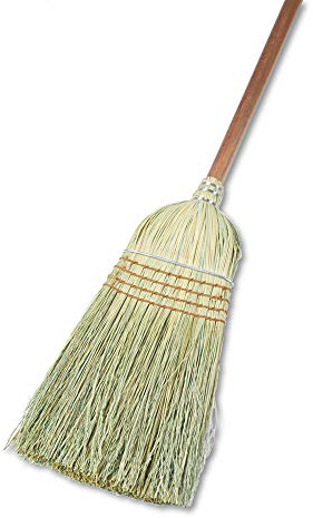 Boardwalk 932YCT Warehouse Broom Corn Fiber Bristles 42-Inch Wood Handle Natural 12/Carton