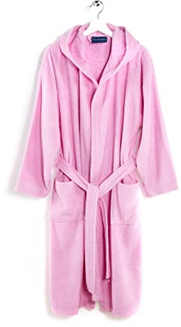 Caleffi Uomo Accappatoio con Cappuccio, Cotone, Confetto, M-XXL